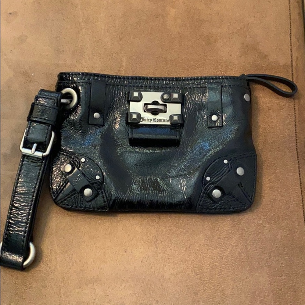 Juicy Couture Black patent wristlet